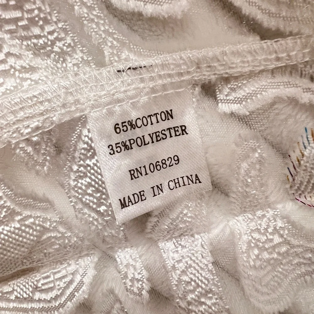 # A289   Nancy  Romantic Feminine  Resort Glamour White  Dress NWT M - Picture 8 of 11